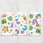 St Patrick's Day Lucky Charms Elements UV DTF Double-Sided Wrap – 16oz Glass Can & Tumbler Design