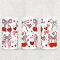 Valentine Coquette Bows Cherries Hearts UV DTF Double-Sided Wrap – 16oz Glass Can & Tumbler Design
