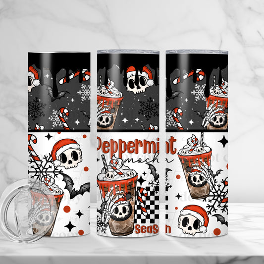 Peppermint Mocha Season 20oz Skinny Tumbler Sublimation Print