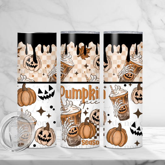 Pumpkin Spice Season 20oz Skinny Tumbler Sublimation Print