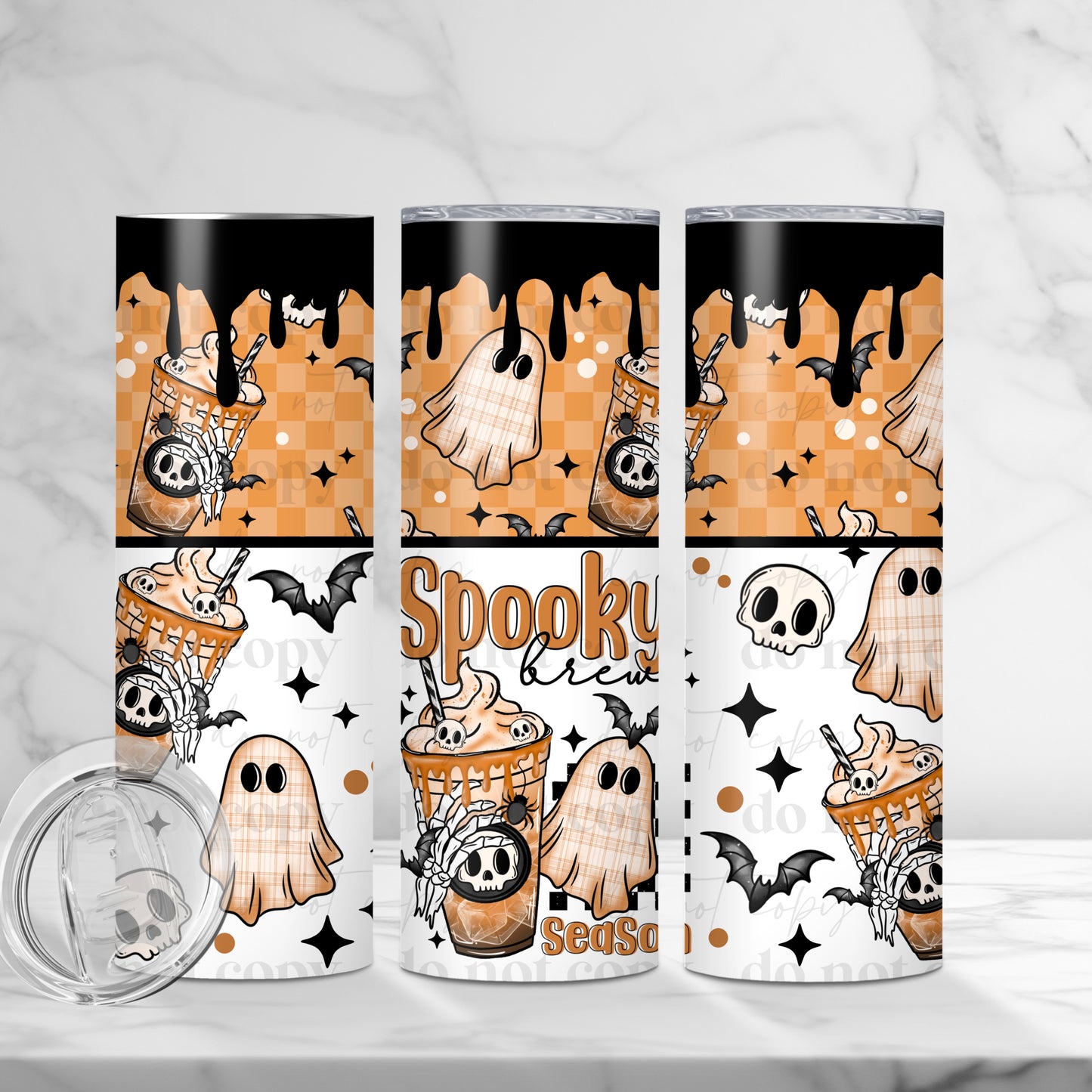 Spooky Brew Season 20oz Skinny Tumbler Sublimation Print