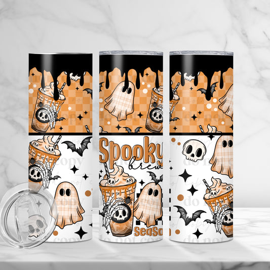 Spooky Brew Season 20oz Skinny Tumbler Sublimation Print