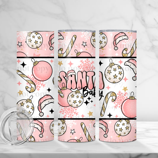 Santa Baby 20oz Skinny Tumbler Sublimation Print