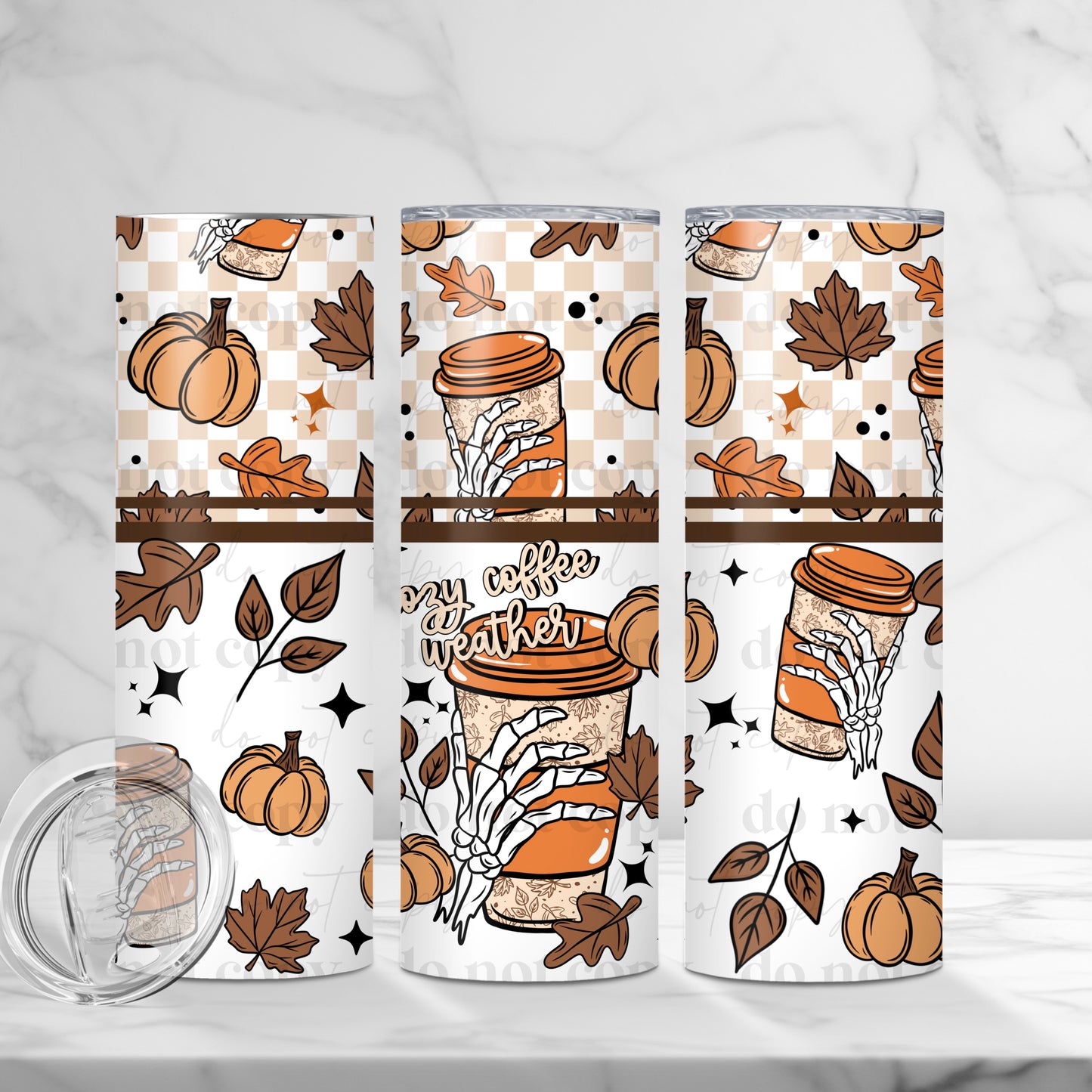 Cozy Coffee Weather 20oz Skinny Tumbler Sublimation Print