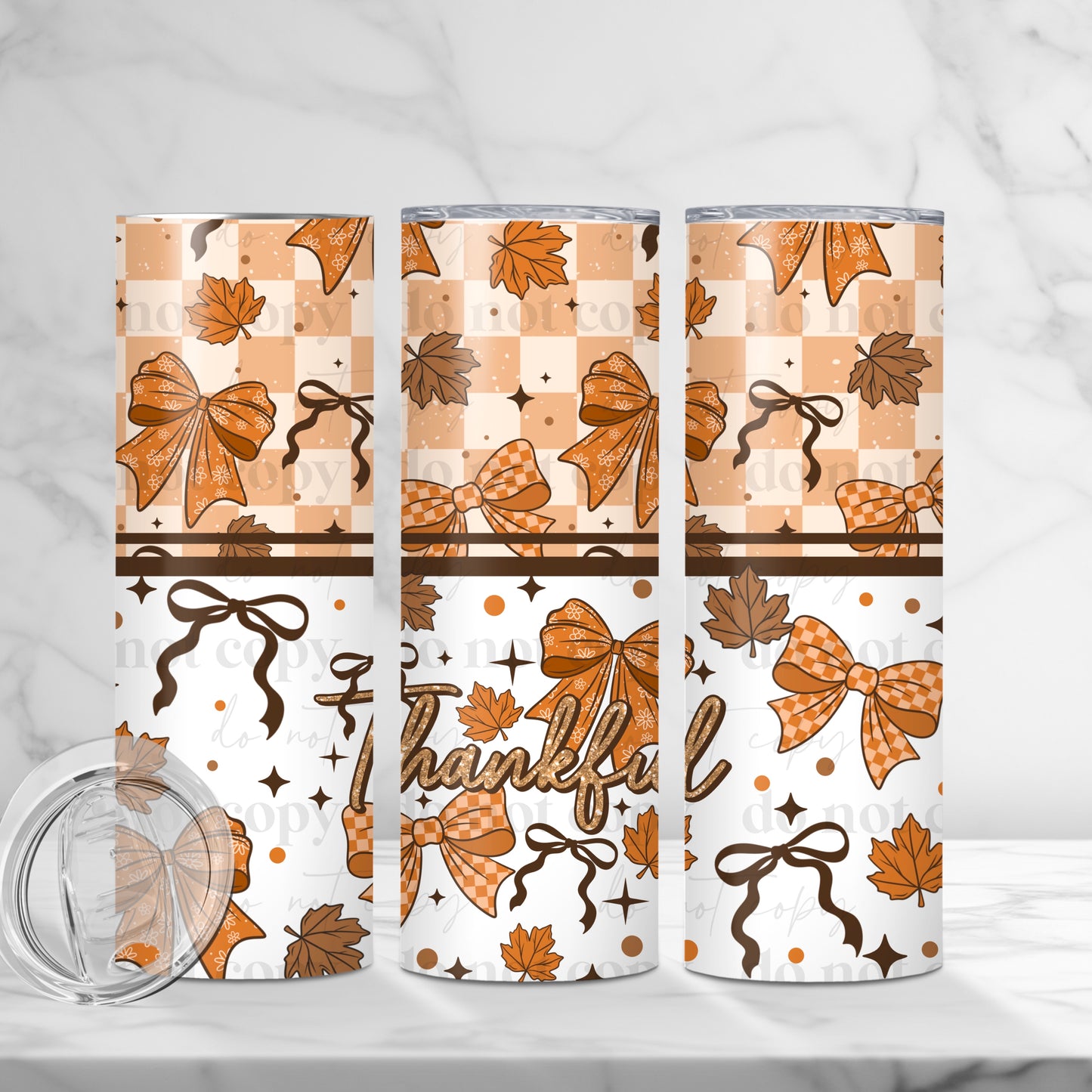 Thankful 20oz Skinny Tumbler Sublimation Print