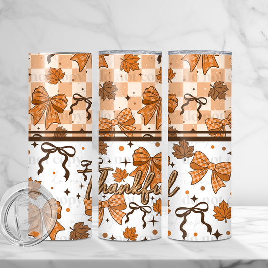 Thankful 20oz Skinny Tumbler Sublimation Print