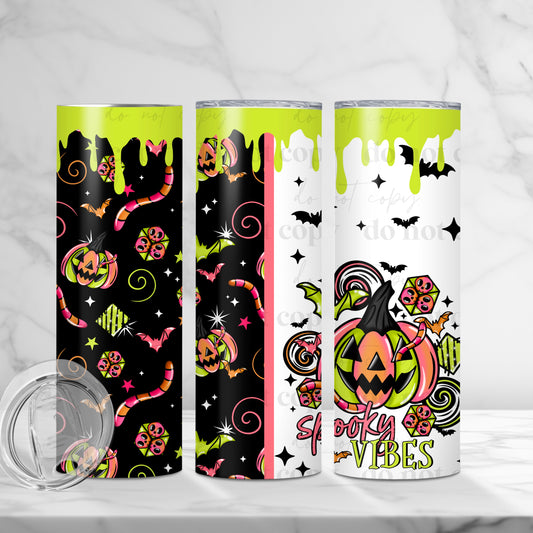 Spooky Vibes 20oz Skinny Tumbler Sublimation Print