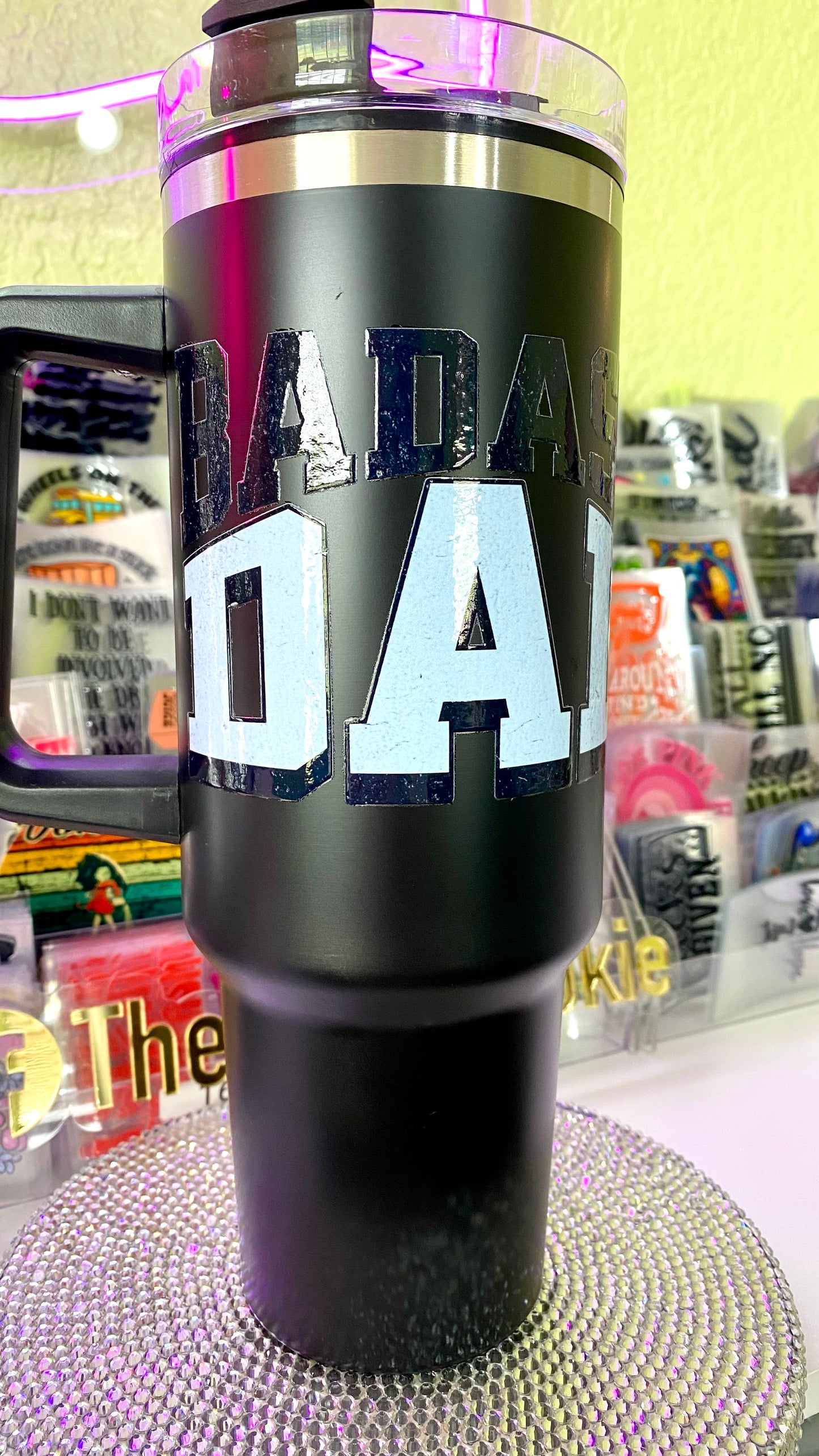 Uv Dtf Decal Badass Dad (Black)