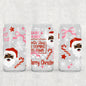 Santa Claus Is Coming To Town Brown Santa Candy Canes & Bows Uv Dtf Wrap