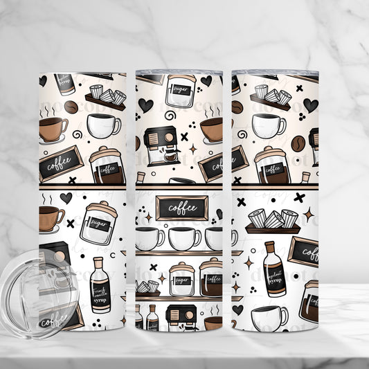 Coffee 20oz Skinny Tumbler Sublimation Print