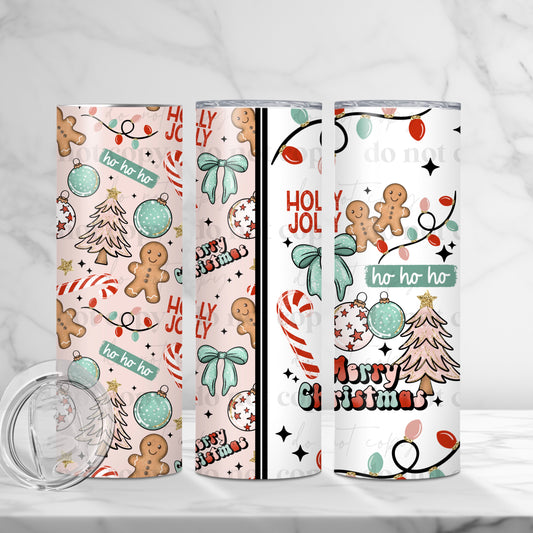 Merry Christmas 20oz Skinny Tumbler Sublimation Print