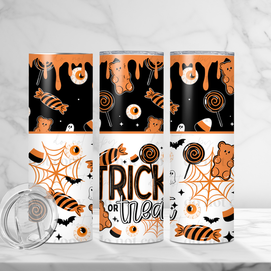 Trick Or Treat 20oz Skinny Tumbler Sublimation Print Halloween