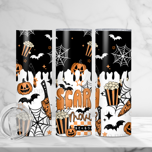 Scary Movie Season 20oz Skinny Tumbler Sublimation Print Halloween