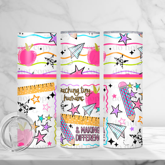 Teaching Tiny Humans 20oz Skinny Tumbler Sublimation Print