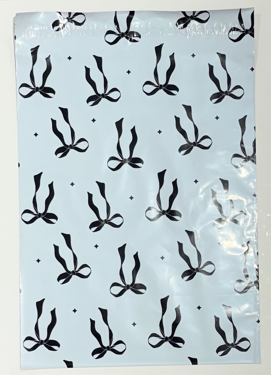 Polymailer Single~Black Coquette Bows  ~10 X 13