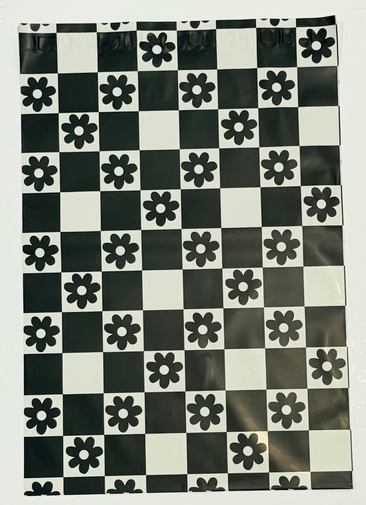 Polymailer Single~Black Checkerboard Daisy  ~10 X 13 (Copy)