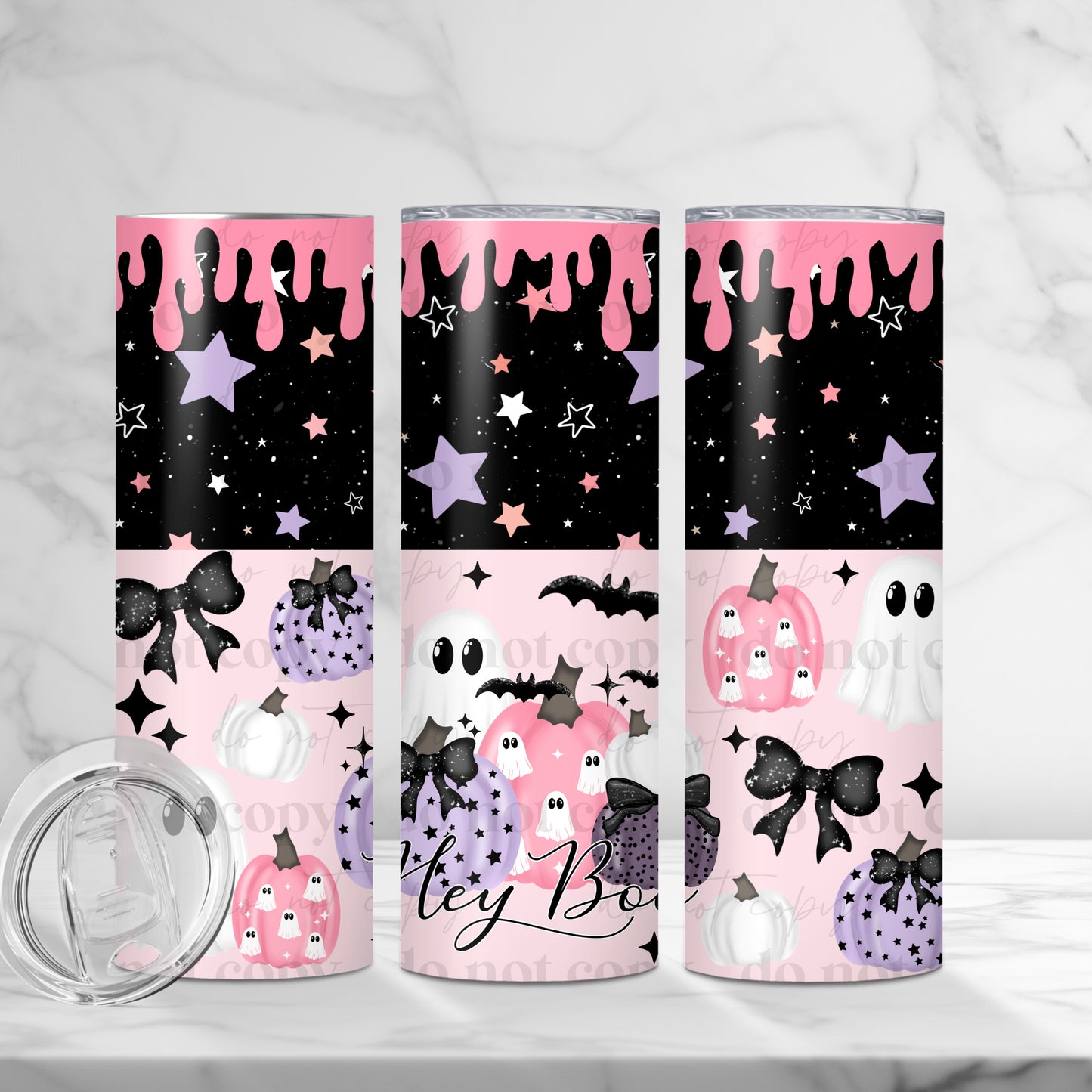 Hey Boo 20oz Skinny Tumbler Sublimation Print