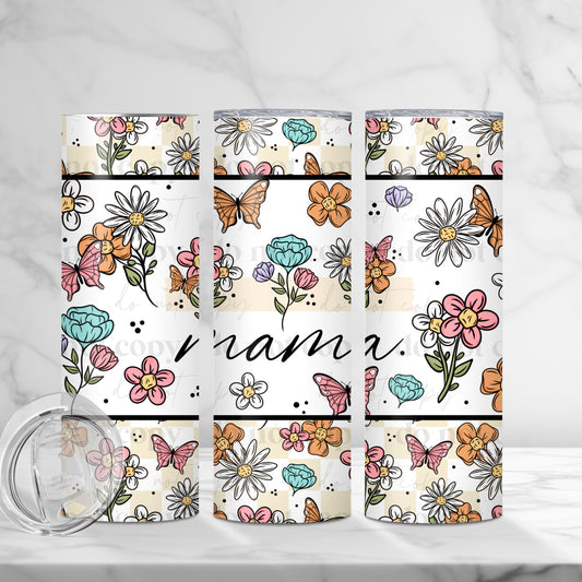 Floral Mama 20oz Skinny Tumbler Sublimation Print