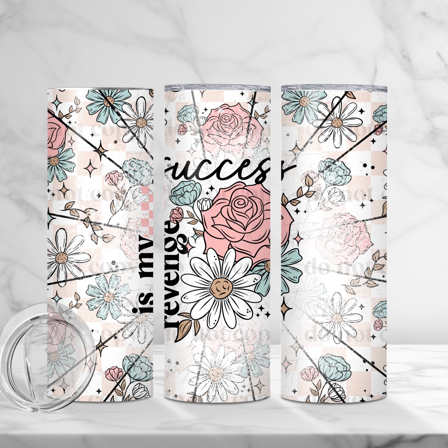 Success Is My Revenge 20oz Skinny Tumbler Sublimation Print