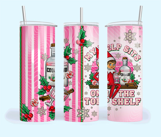 Top Shelf Coquito Elf Girl 20oz Skinny Tumbler Sublimation Print