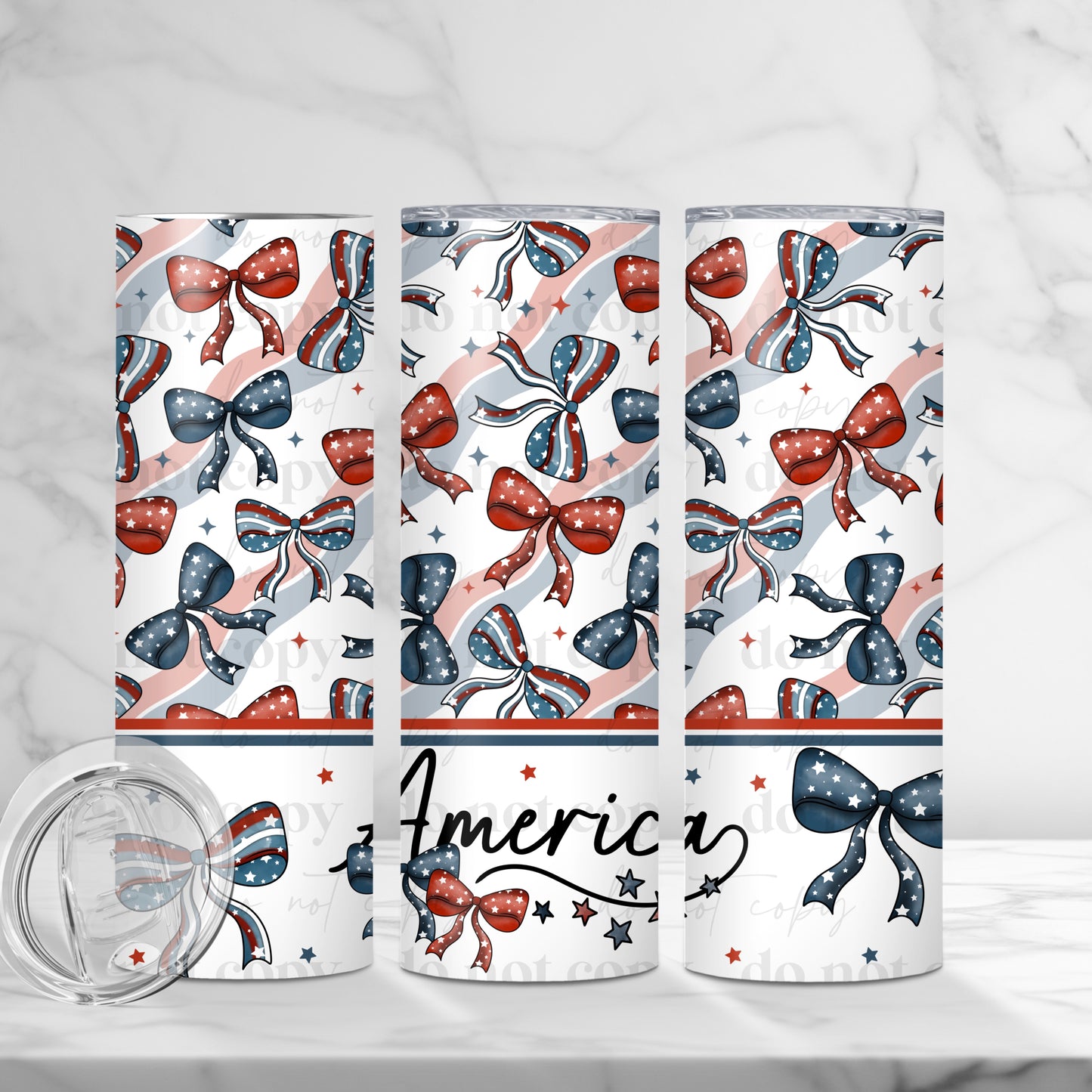 America Bows 20oz Skinny Tumbler Sublimation Print