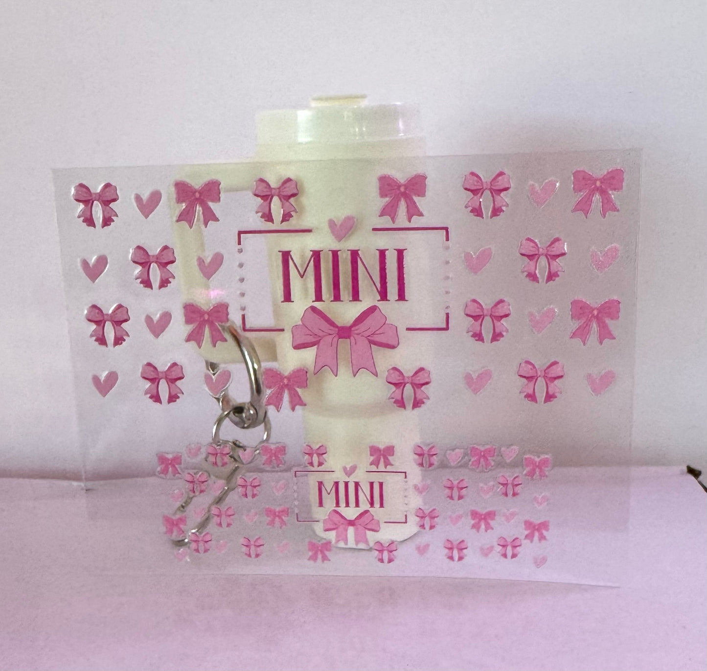 "Mini" Bows Mini Tumbler Keychain Uv Dtf Wraps Top & Bottom Set