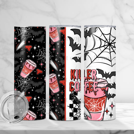 Killer Coffee 20oz Skinny Tumbler Sublimation Print