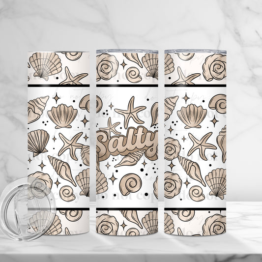 Salty Shells 20oz Skinny Tumbler Sublimation Print
