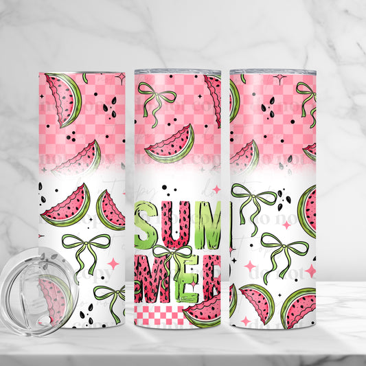 Summer Watermelon 20oz Skinny Tumbler Sublimation Print