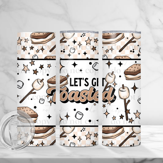 Let's Get Toasted 20oz Skinny Tumbler Sublimation Print
