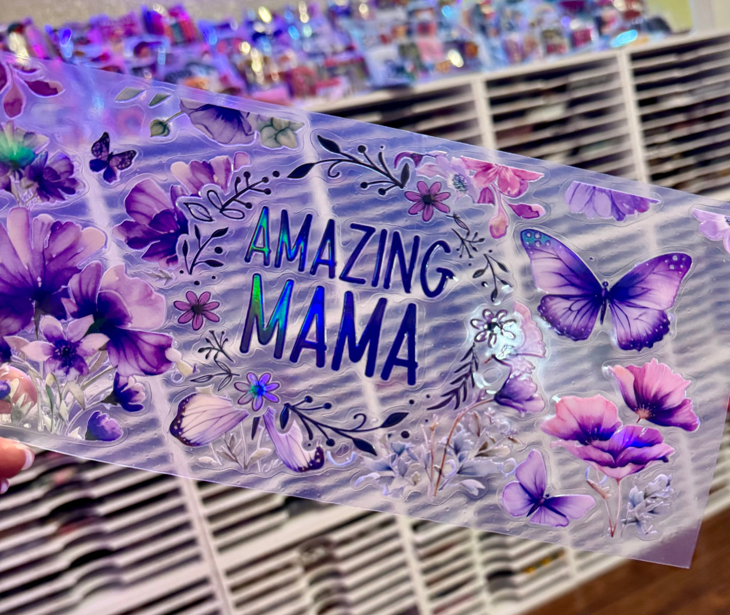 Amazing Mama Holographic Uv Dtf Wrap