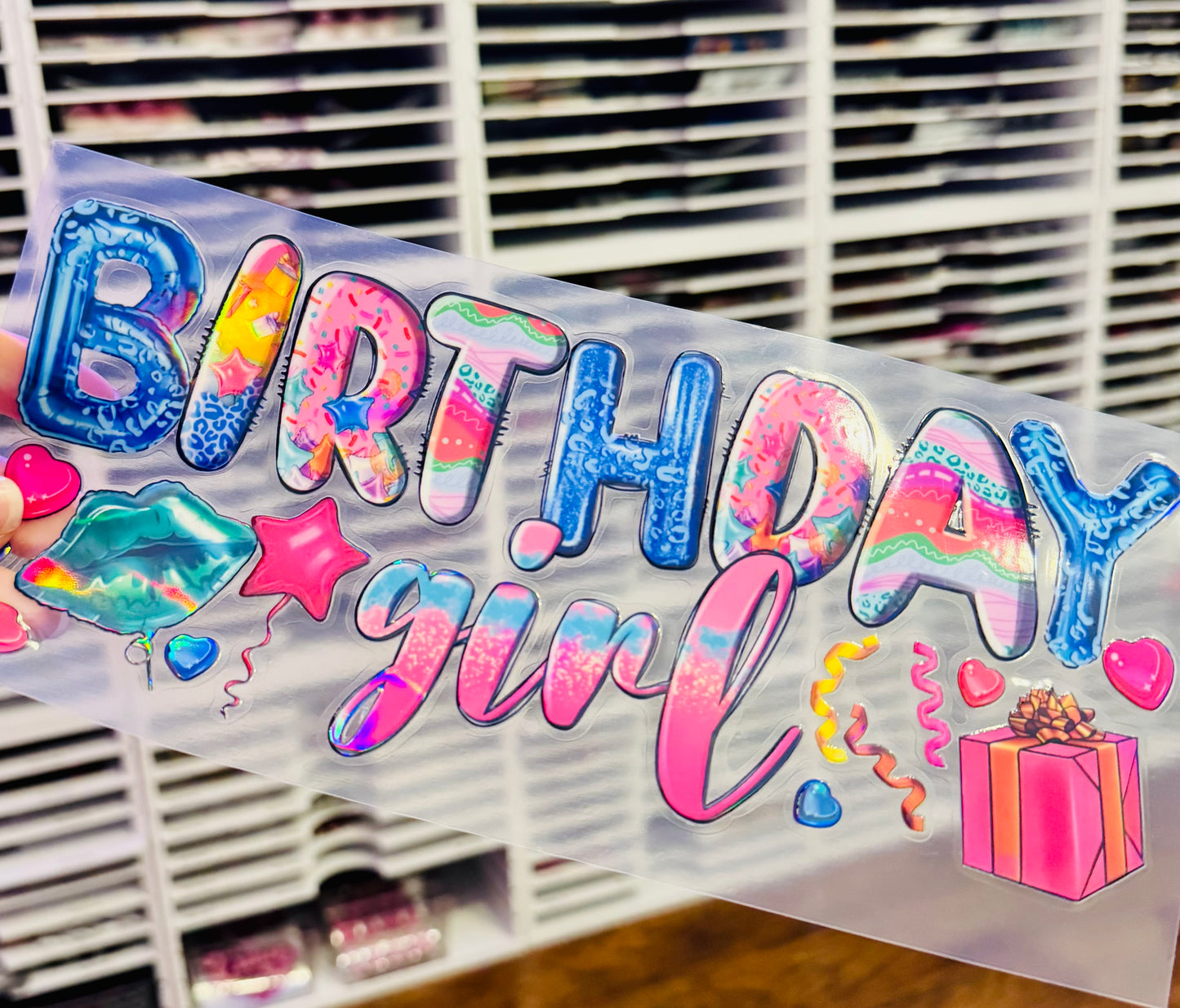 Birthday Girl Holographic Uv Dtf Wrap