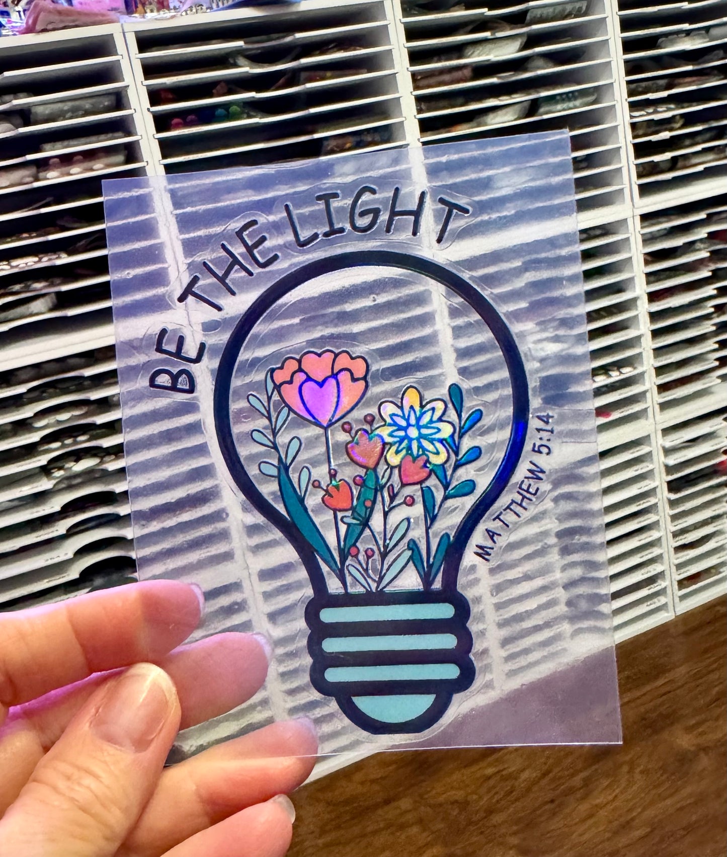 Be The Light Holographic Uv Dtf Decal Matthew 5:14