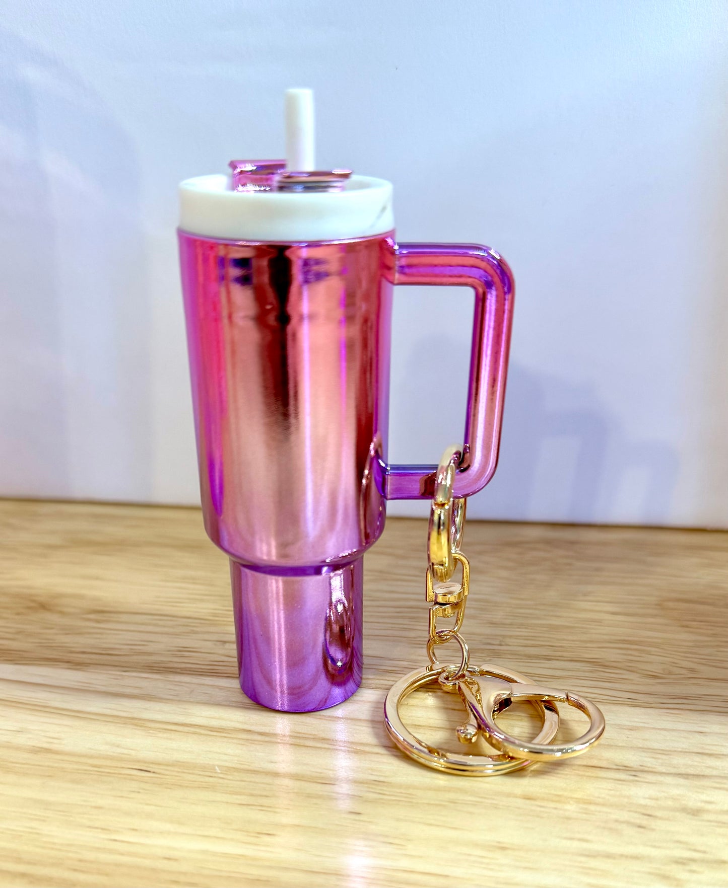 Pink/Purple Metallic Mini Tumbler Keychain