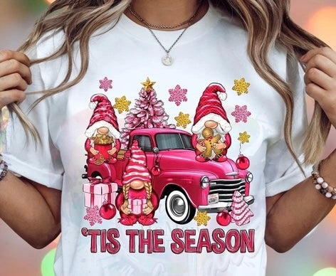 Tis The Season Gnomes Truck  Dtf Print Transfer Adult 11"