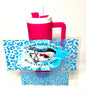Turqoise and Blue Collar Boys  Mini Tumbler Keychain Uv Dtf Wrap or Decal