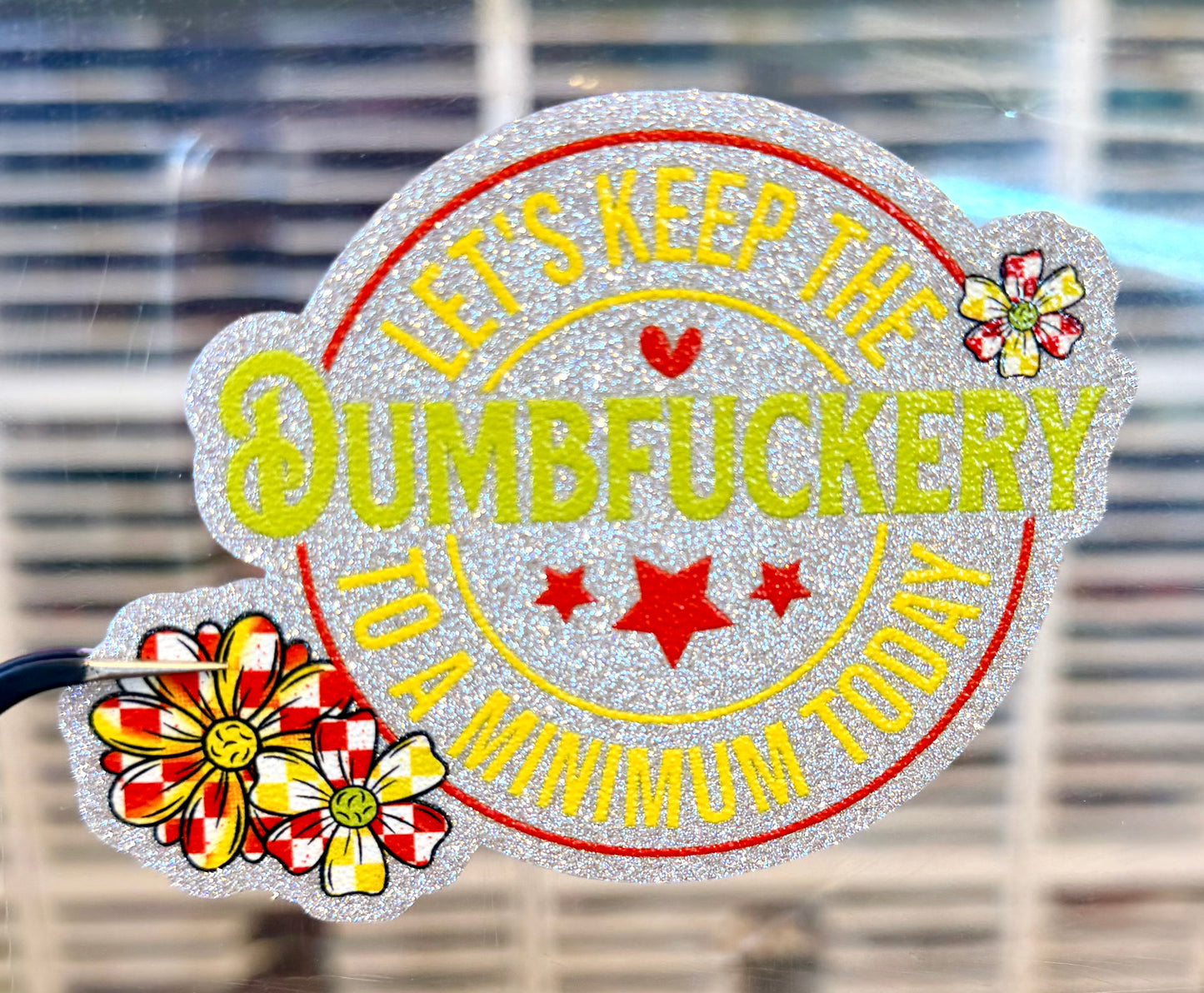 UV DTF Glitter Stickers | 3.5"–4" Textured Finish on Sparkly Silver Background – Waterproof Durable Decals for Tumblers, Laptops & More