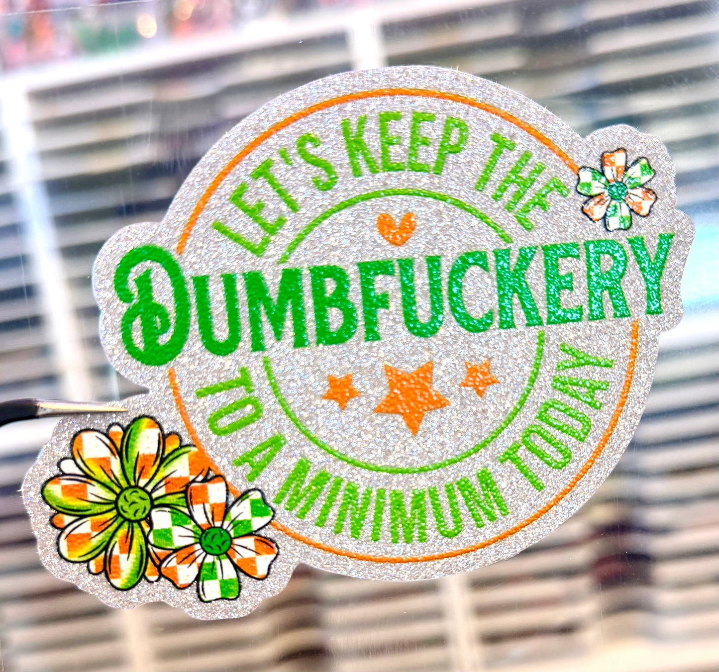 UV DTF Glitter Stickers | 3.5"–4" Textured Finish on Sparkly Silver Background – Waterproof Durable Decals for Tumblers, Laptops & More