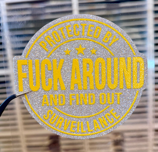 UV DTF Glitter Stickers | 3.5"–4" Textured Finish on Sparkly Silver Background – Waterproof Durable Decals for Tumblers, Laptops & More