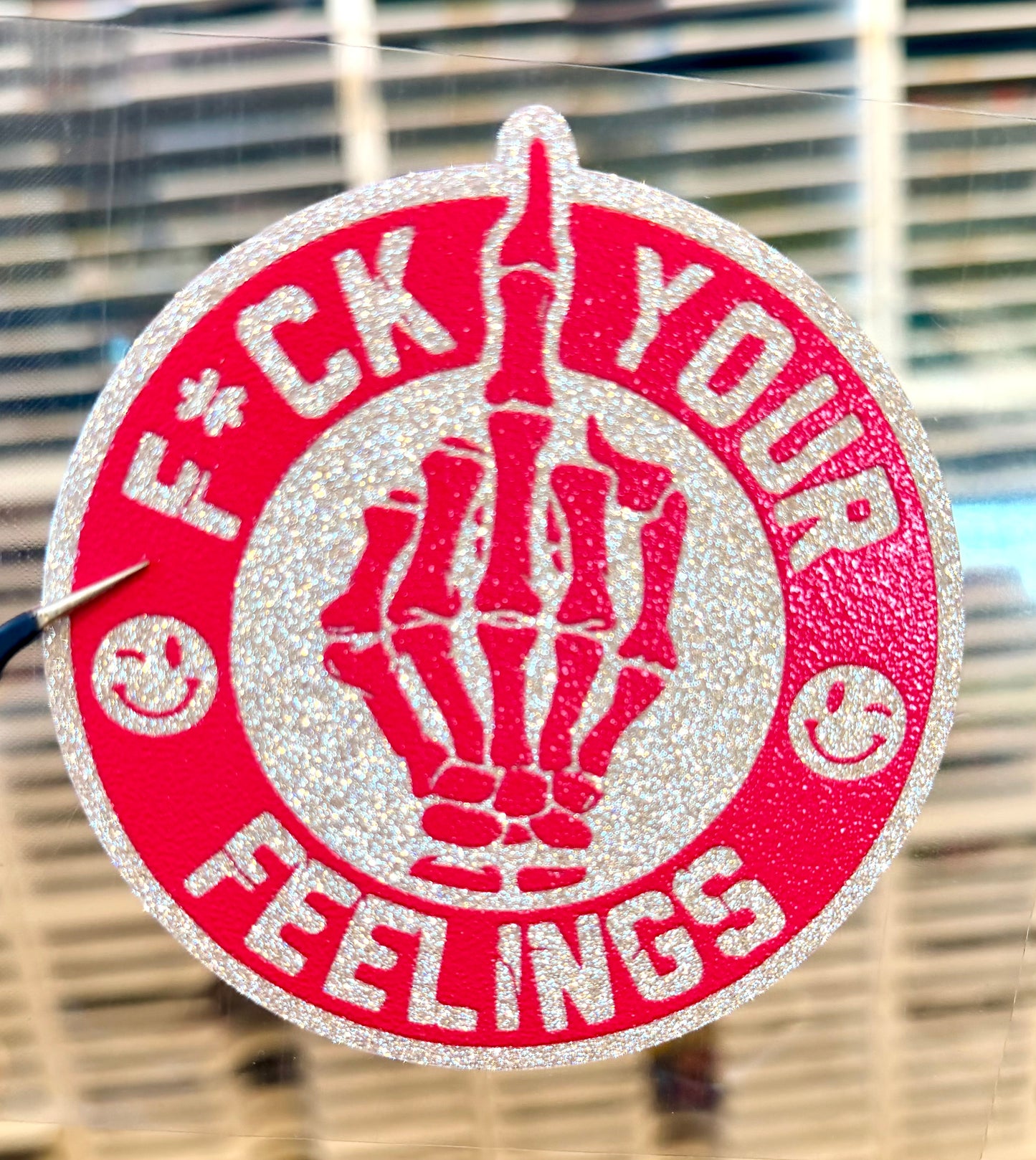 UV DTF Glitter Stickers | 3.5"–4" Textured Finish on Sparkly Silver Background – Waterproof Durable Decals for Tumblers, Laptops & More