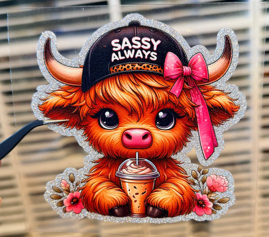 UV DTF Glitter Stickers | 3.5"–4" Textured Finish on Sparkly Silver Background – Waterproof Durable Decals for Tumblers, Laptops & More