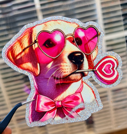 UV DTF Glitter Stickers | 3.5"–4" Textured Finish on Sparkly Silver Background – Waterproof Durable Decals for Tumblers, Laptops & More