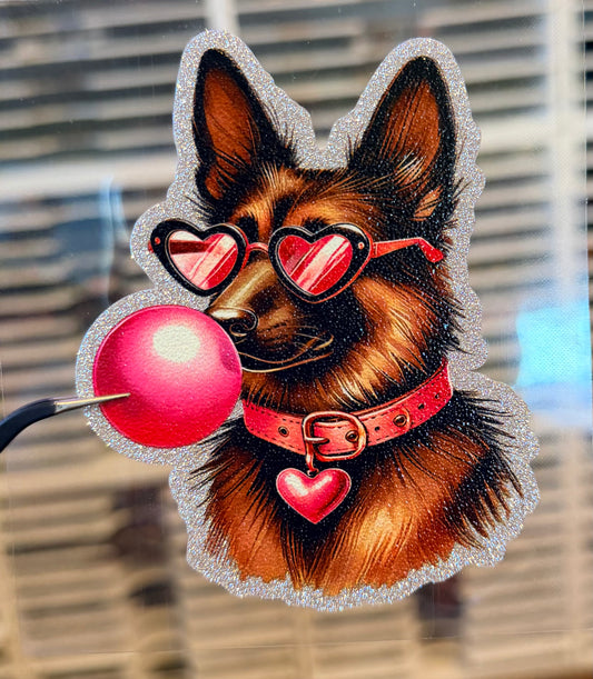 UV DTF Glitter Stickers | 3.5"–4" Textured Finish on Sparkly Silver Background – Waterproof Durable Decals for Tumblers, Laptops & More