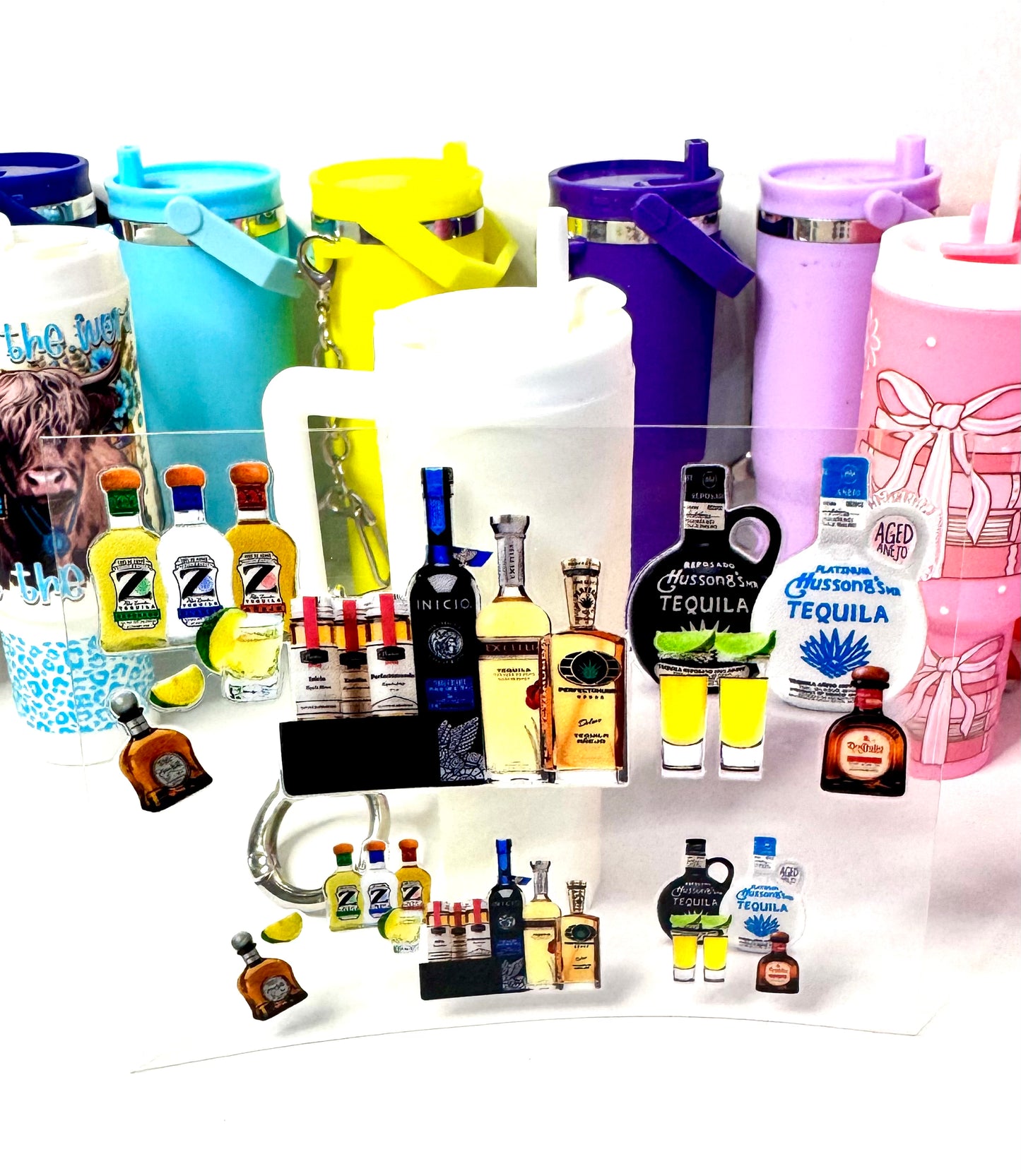 Vodka Tequila Mini Tumbler Keychain Uv Dtf Wrap or Decal