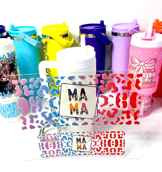 Mama Mini Tumbler Keychain Uv Dtf Wrap or Decal