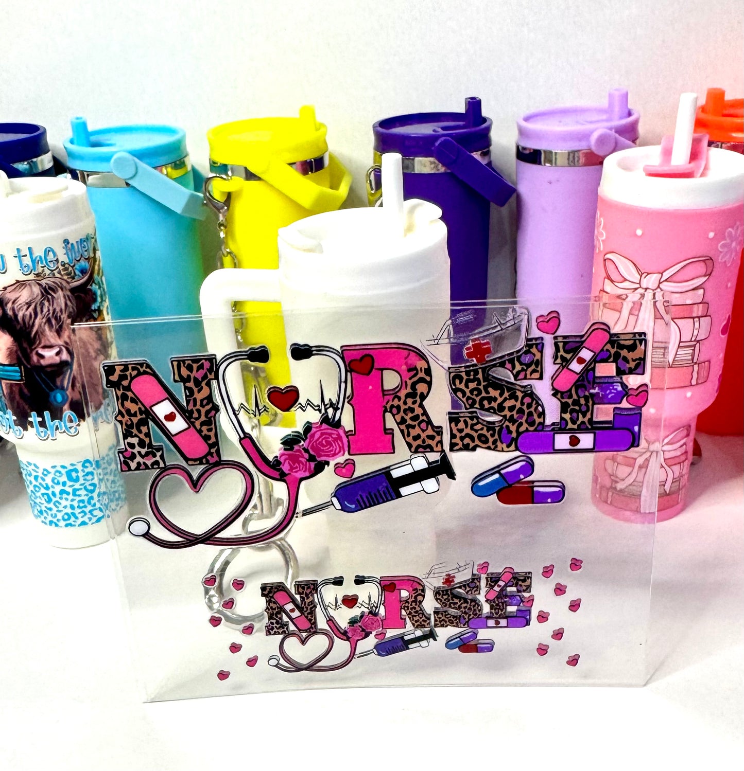 Nurse Mini Tumbler Keychain Uv Dtf Wrap or Decal
