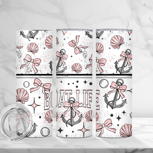 Boat Life 20oz Skinny Tumbler Sublimation Print