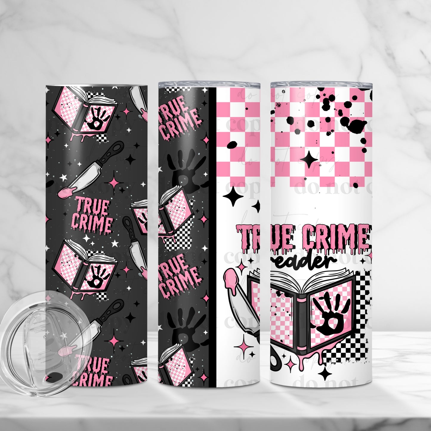 True Crime Reader 20oz Skinny Tumbler Sublimation Print