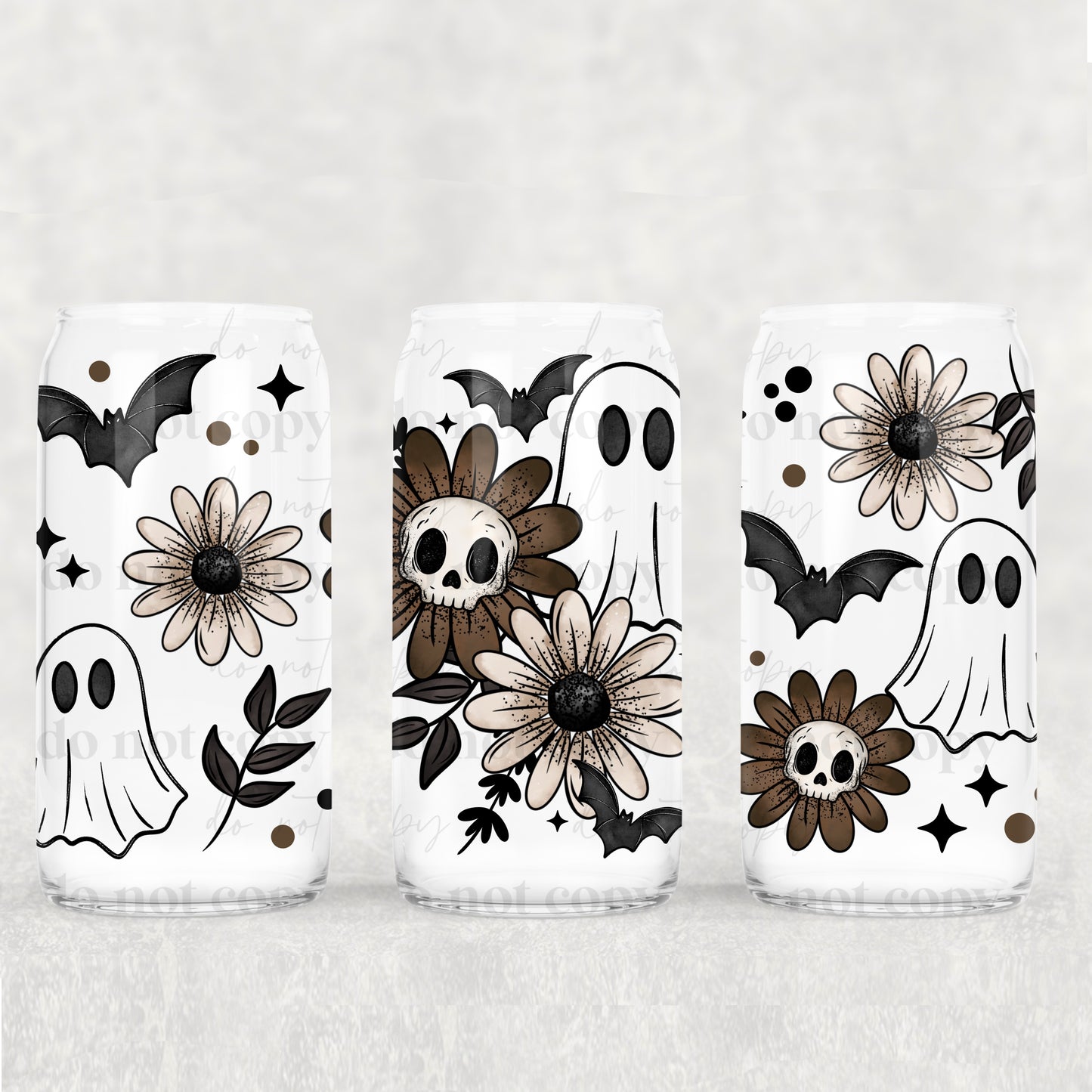 Ghosties Skullies & Bats Uv Dtf Wrap Double Sided
