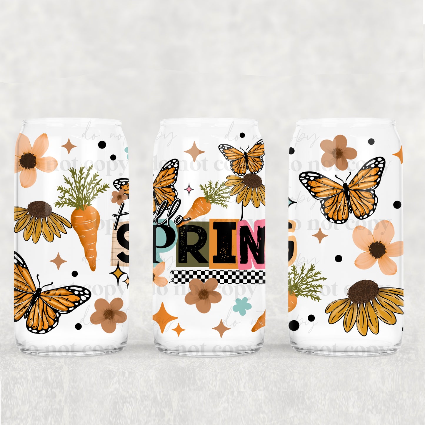 Hello Spring Uv Dtf Wrap Double Sided